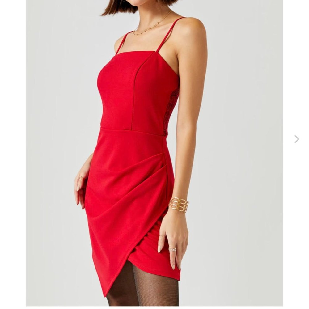 Francescas red Layla Asymmetrical Hem Mini Dress